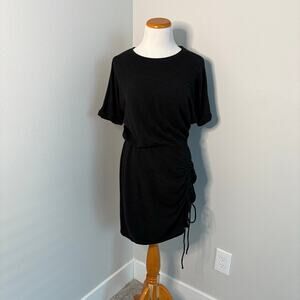 EXPRESS :‎ Short sleeve black dress Cinched Tie T-Shirt Dress in Black - Small